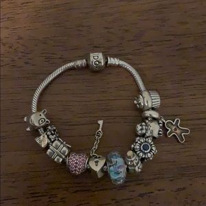 Pandora bracelet with all charms included